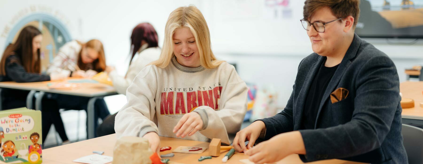 Education banner T Level students develop activities for children