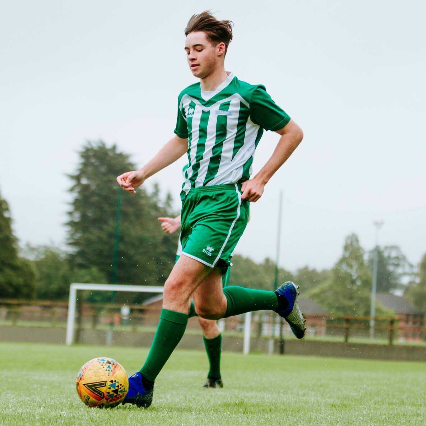 Football academy player Kieron Walker in training