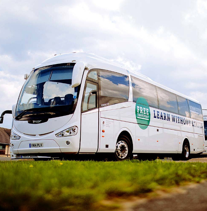 Free buses right to our door